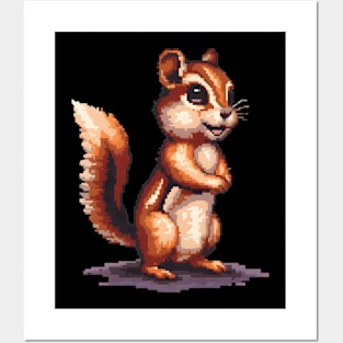 Chipmunk in Pixel Form Posters and Art